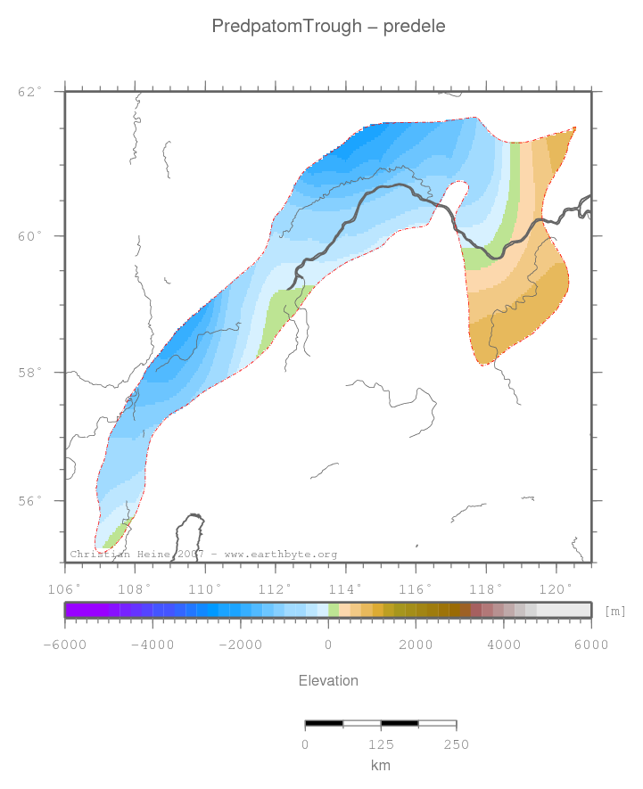 Predpatom Trough location map