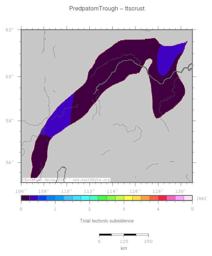 Predpatom Trough location map