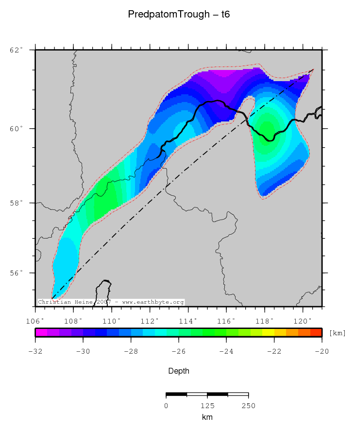 Predpatom Trough location map