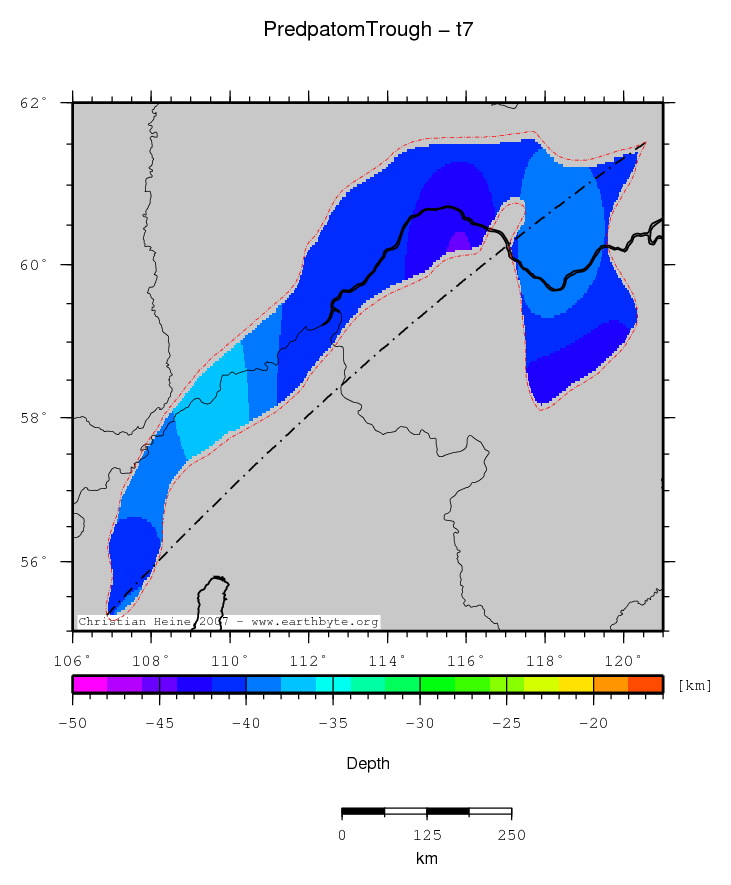 Predpatom Trough location map