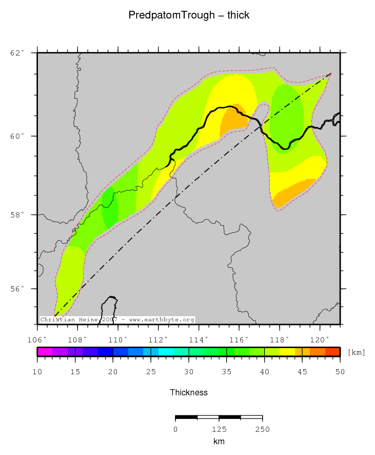 Predpatom Trough location map