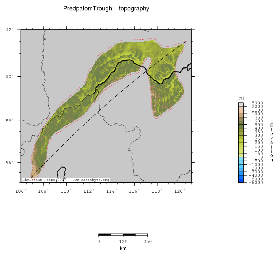 Predpatom Trough location map