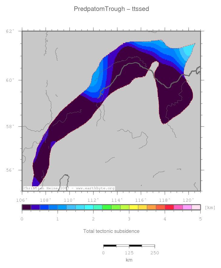 Predpatom Trough location map