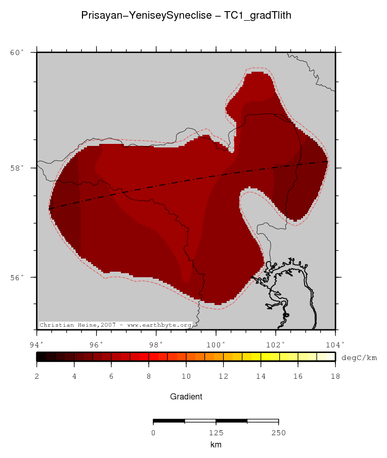 Prisayan-Yenisey Syneclise location map