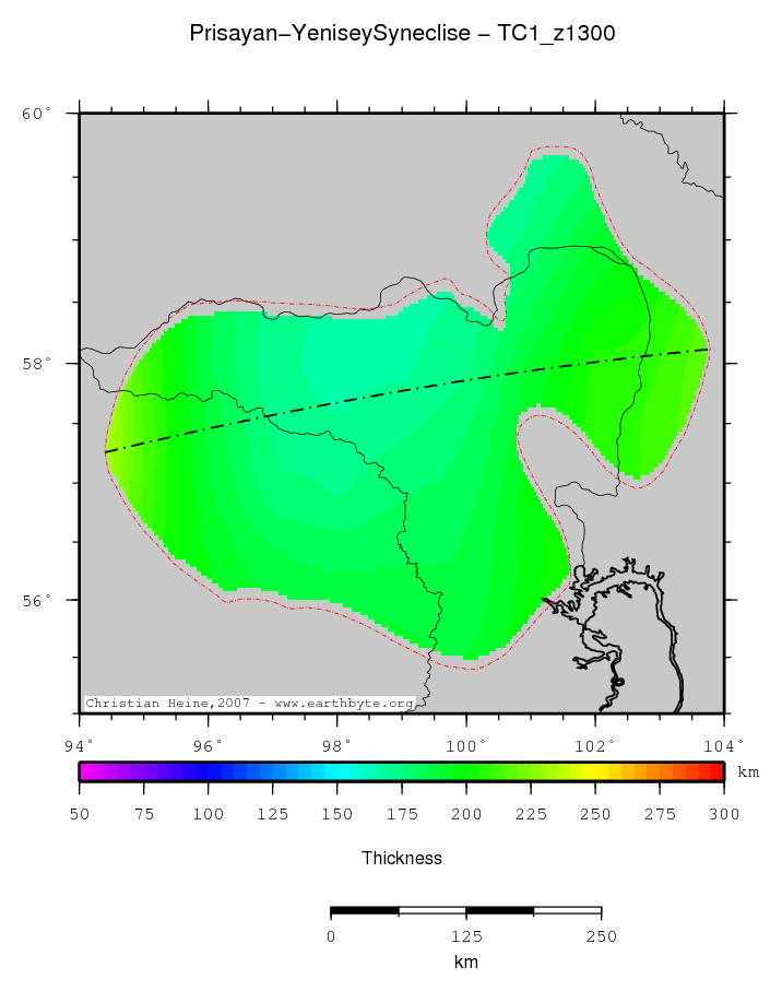 Prisayan-Yenisey Syneclise location map