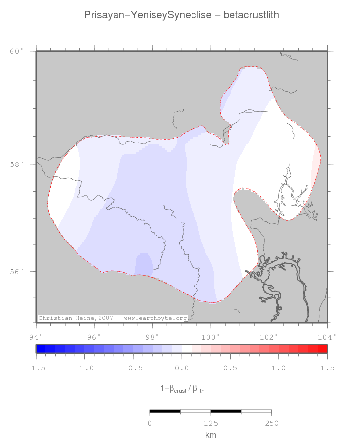 Prisayan-Yenisey Syneclise location map