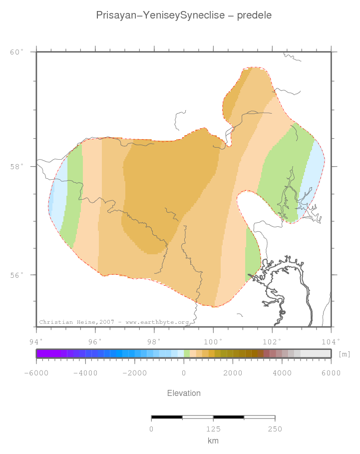 Prisayan-Yenisey Syneclise location map