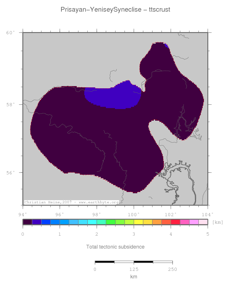 Prisayan-Yenisey Syneclise location map