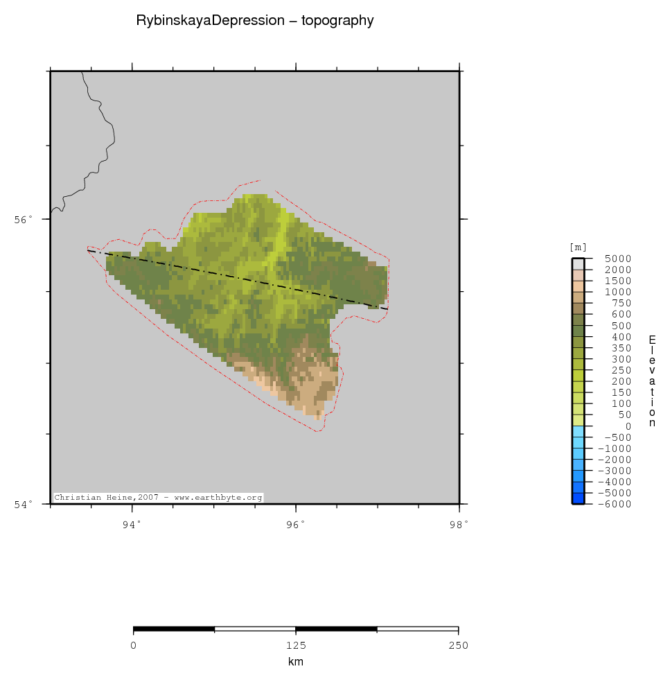 Rybinskaya Depression location map