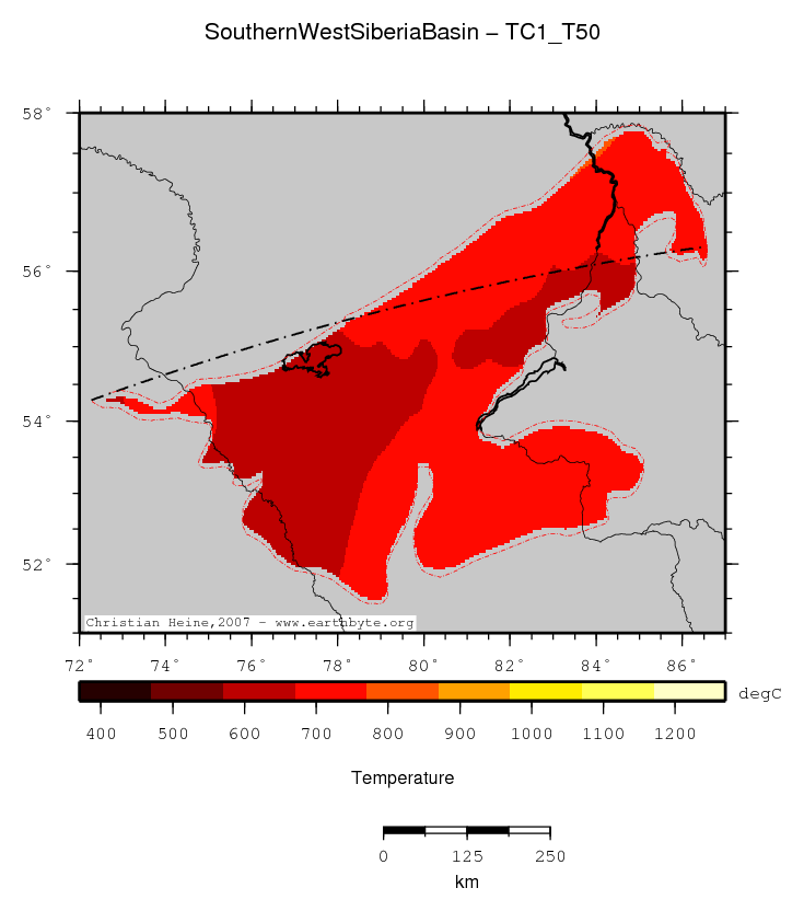 Southern West Siberia Basin location map