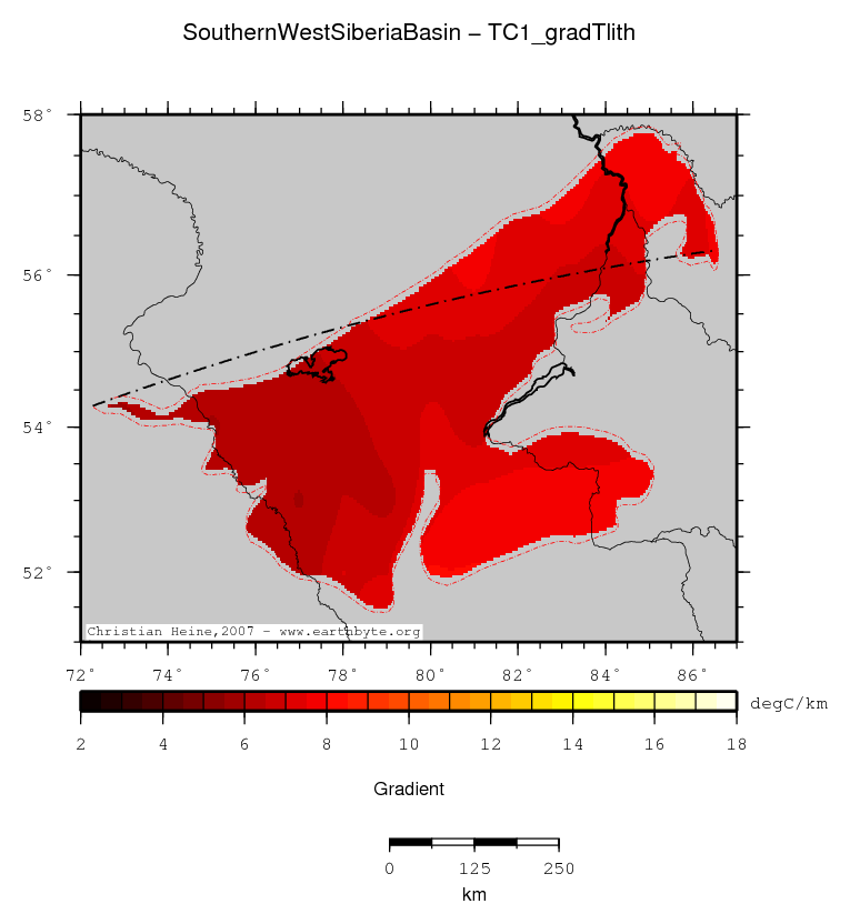 Southern West Siberia Basin location map