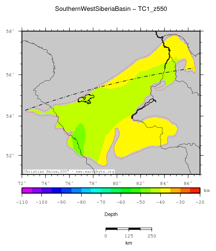 Southern West Siberia Basin location map