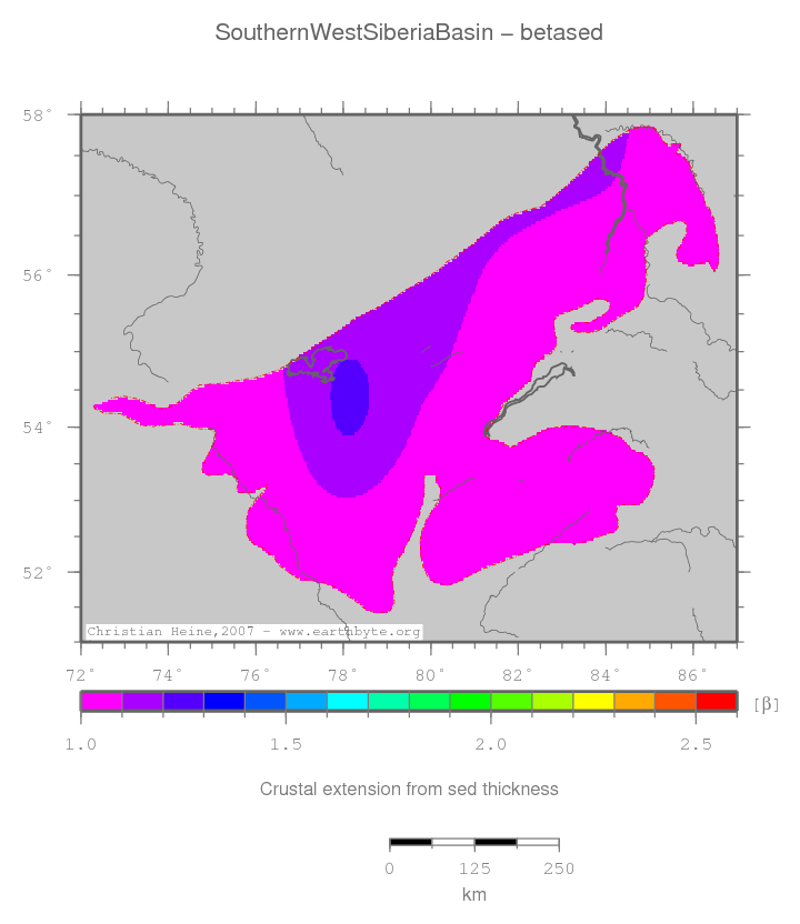 Southern West Siberia Basin location map