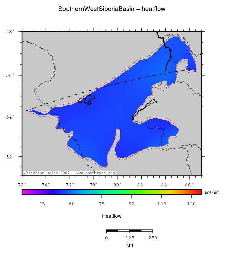 Southern West Siberia Basin location map