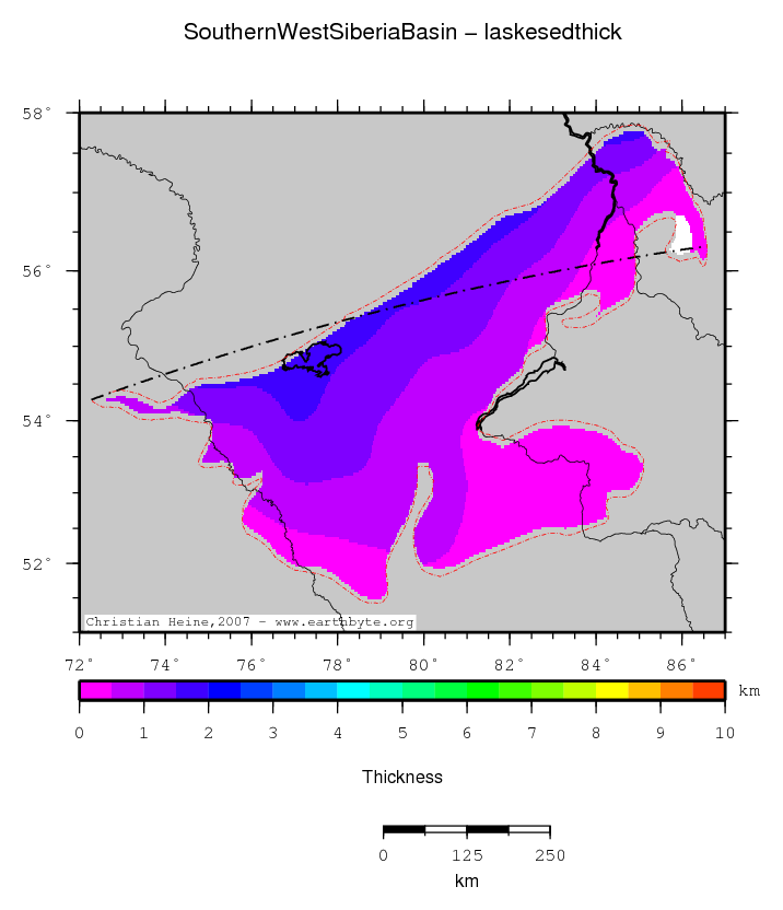 Southern West Siberia Basin location map