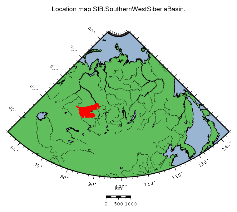 Southern West Siberia Basin location map