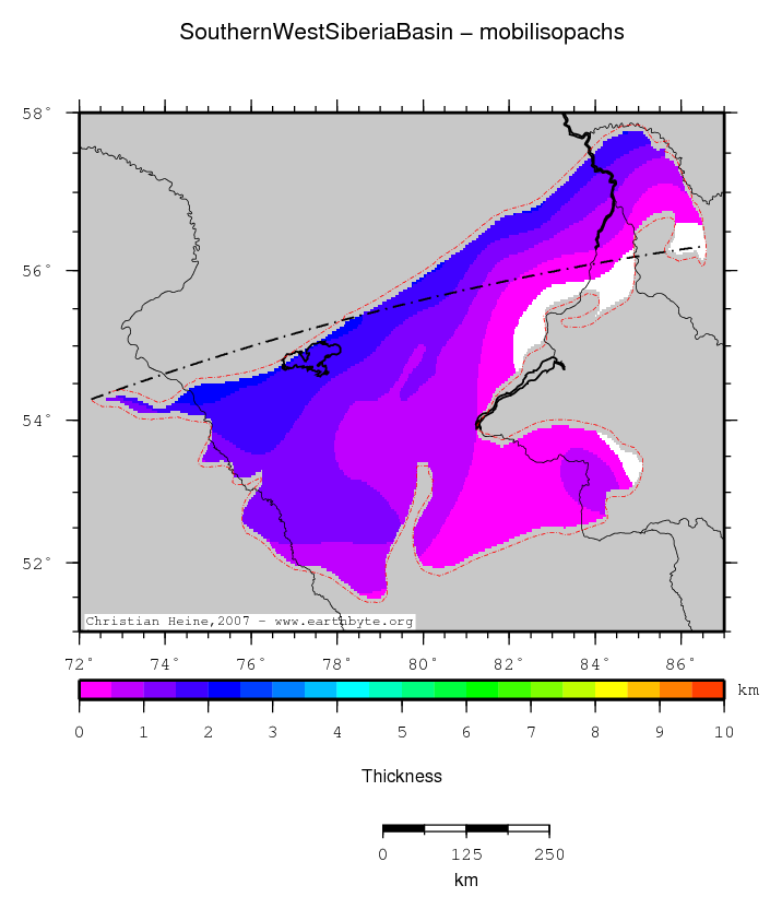 Southern West Siberia Basin location map