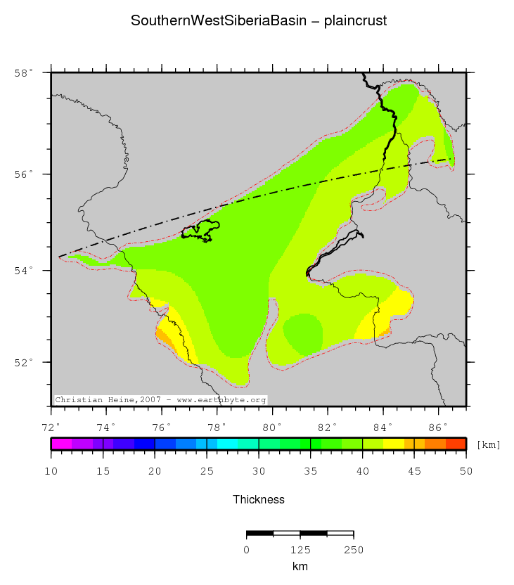 Southern West Siberia Basin location map