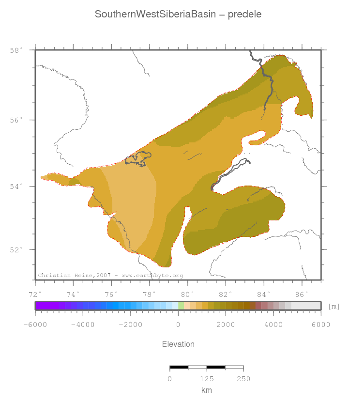 Southern West Siberia Basin location map