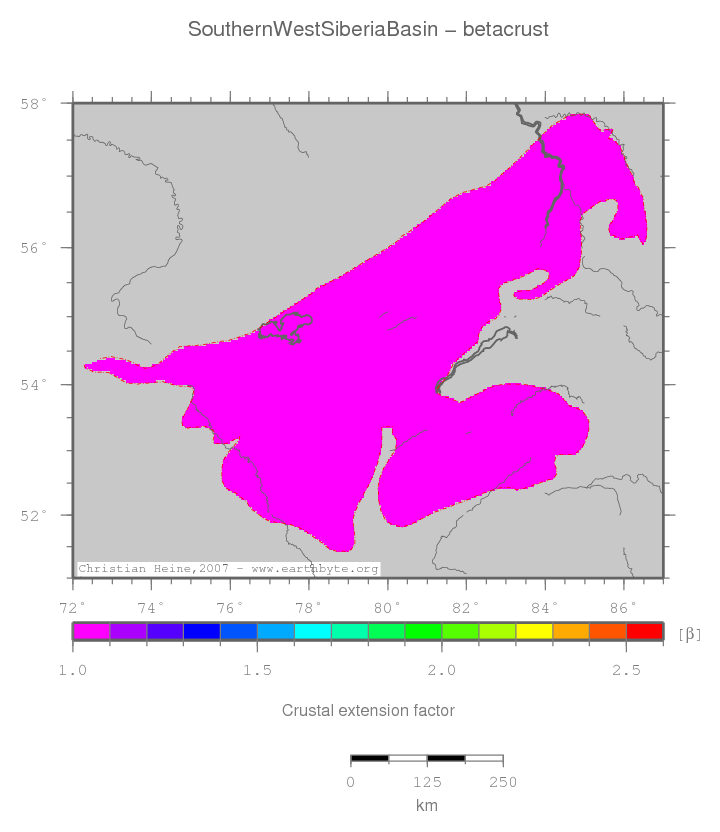 Southern West Siberia Basin location map