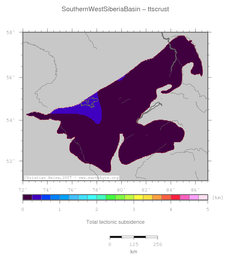 Southern West Siberia Basin location map