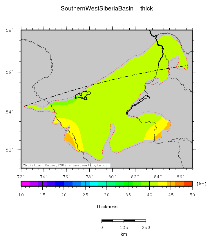 Southern West Siberia Basin location map