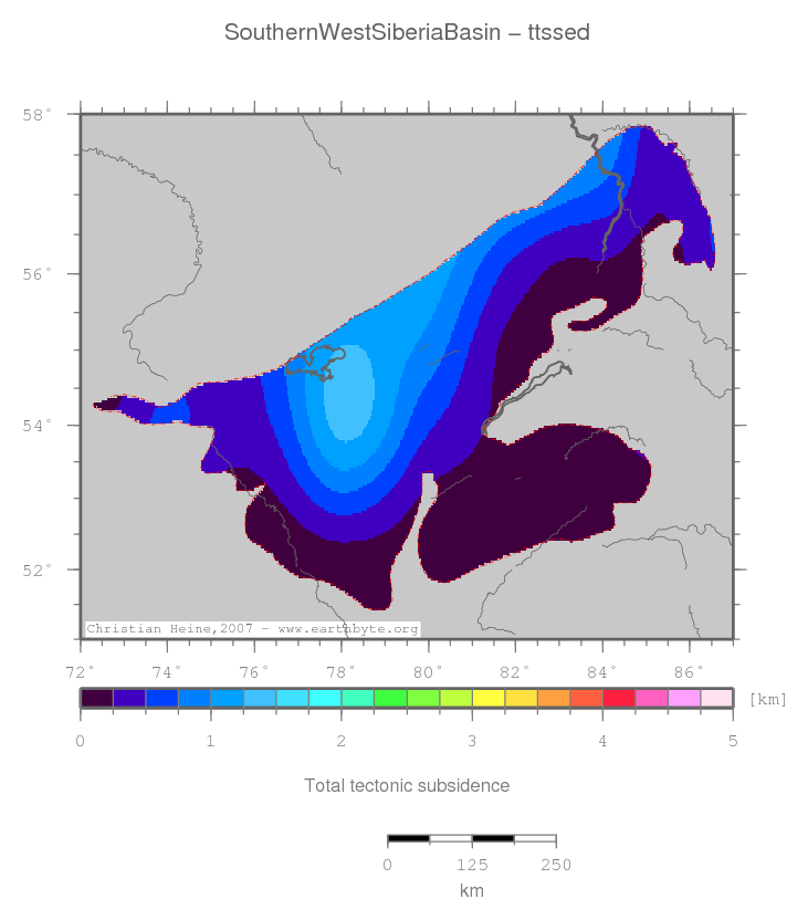 Southern West Siberia Basin location map