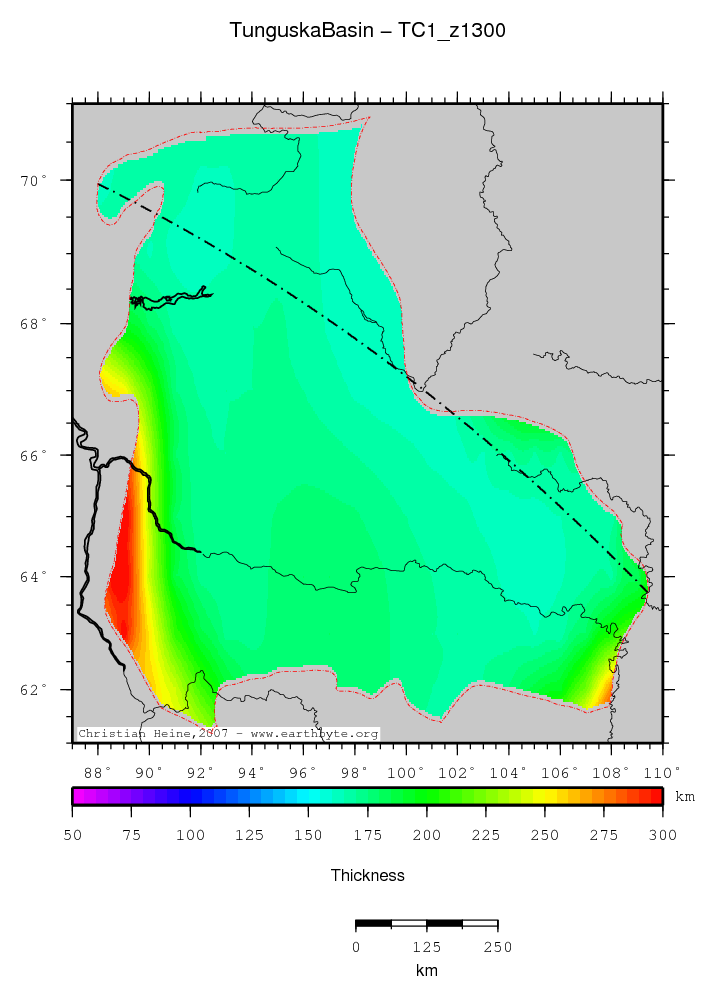 Tunguska Basin location map