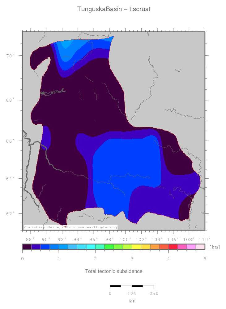 Tunguska Basin location map