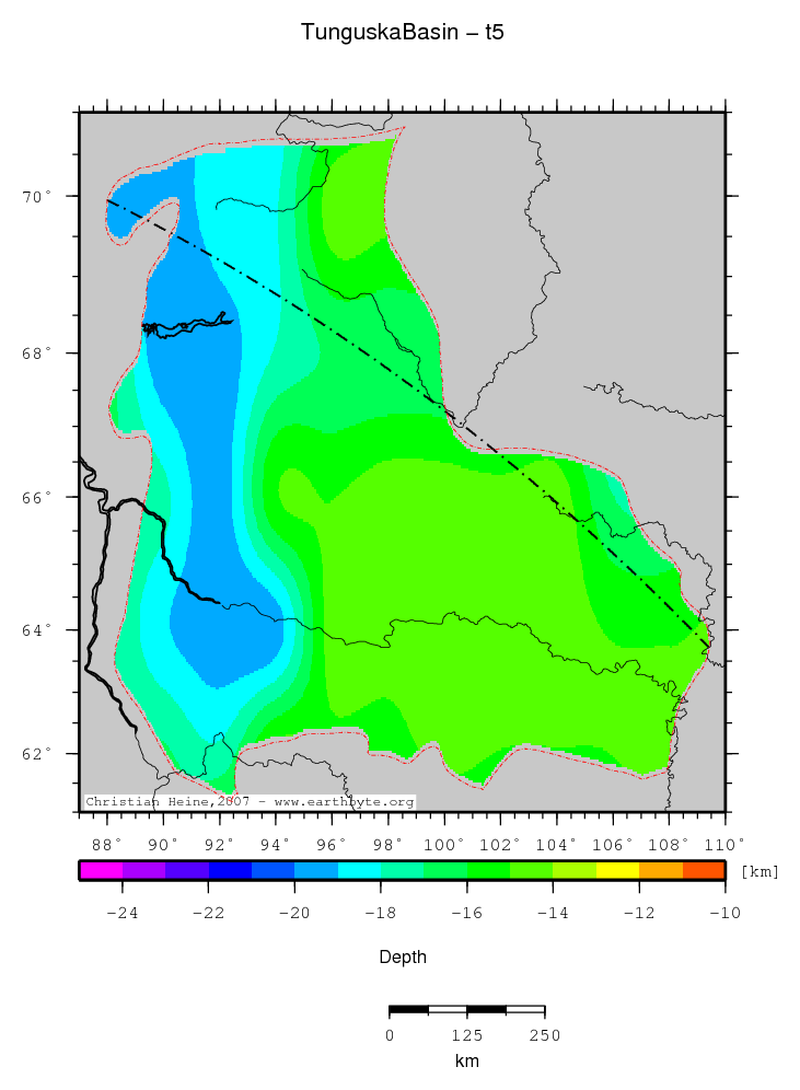 Tunguska Basin location map