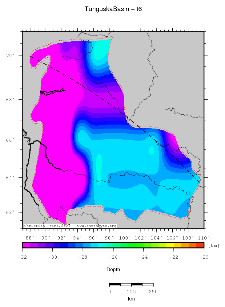 Tunguska Basin location map