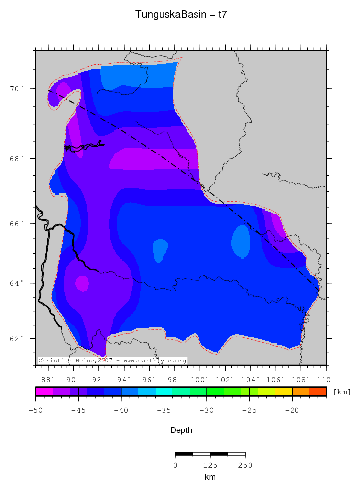 Tunguska Basin location map