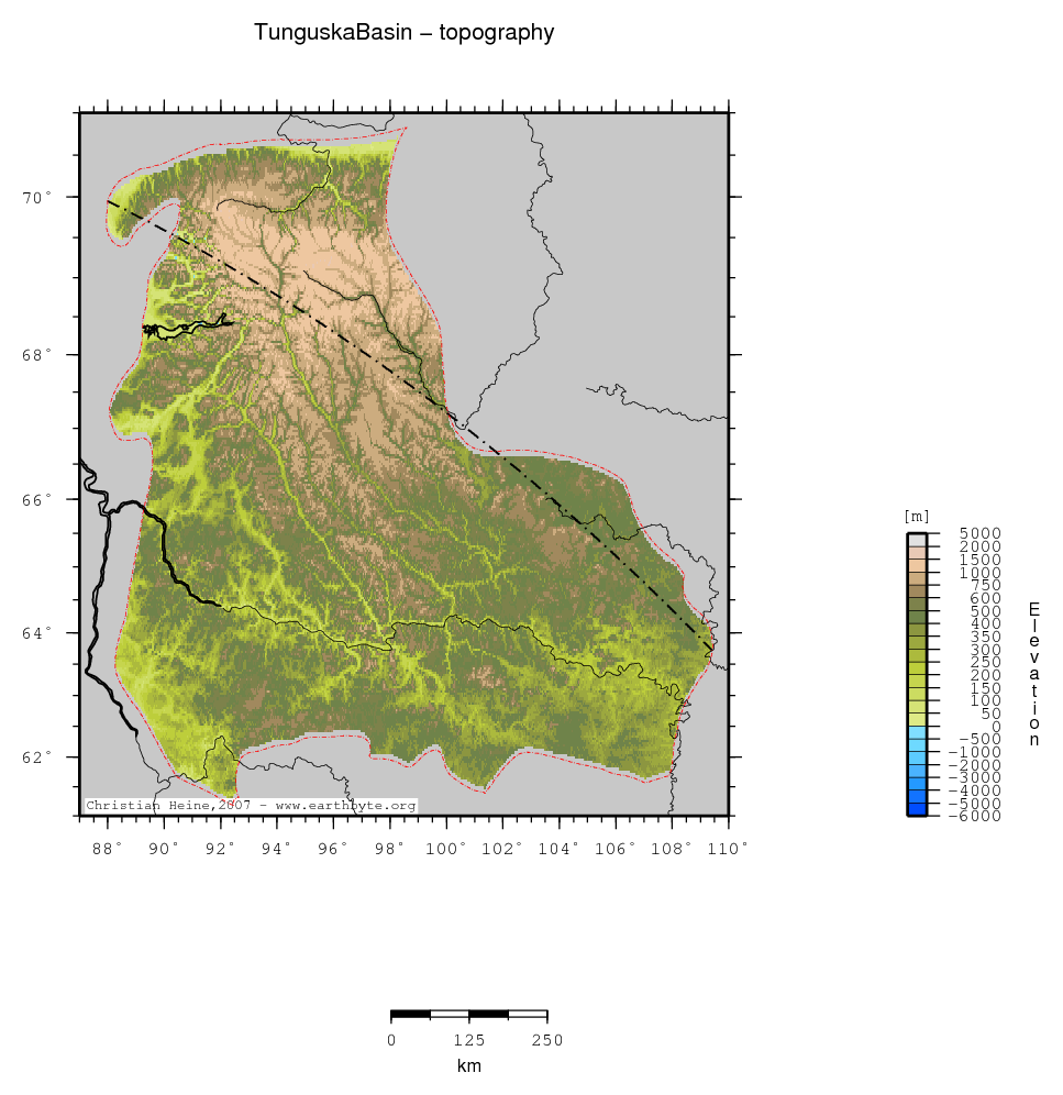 Tunguska Basin location map