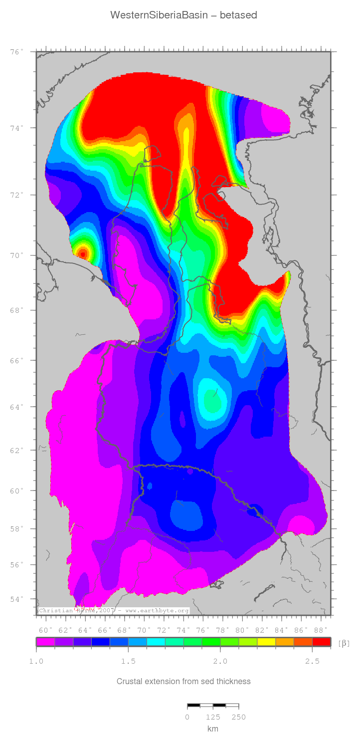 Western Siberia Basin location map