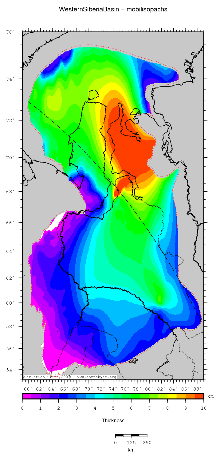 Western Siberia Basin location map