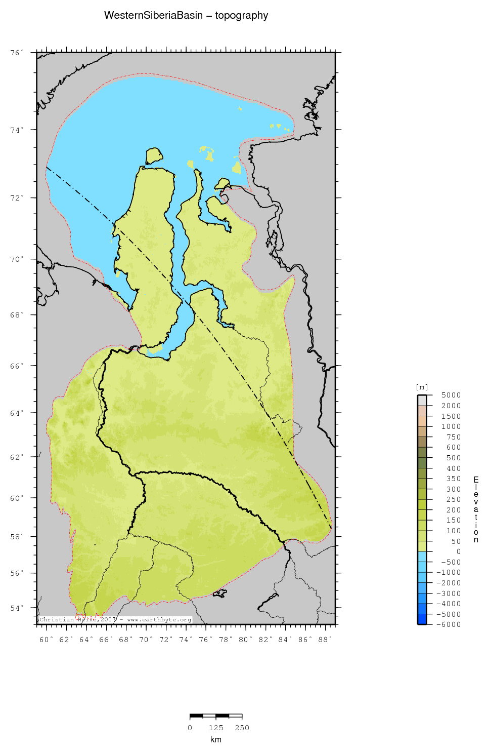 Western Siberia Basin location map