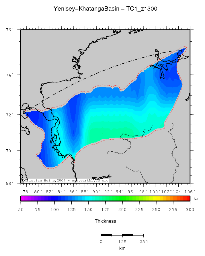 Yenisey-Khatanga Basin location map