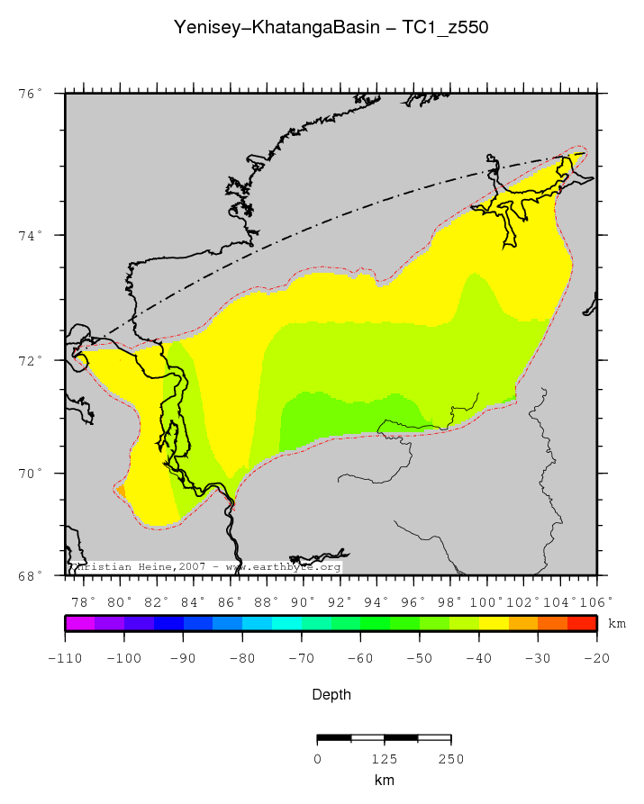 Yenisey-Khatanga Basin location map