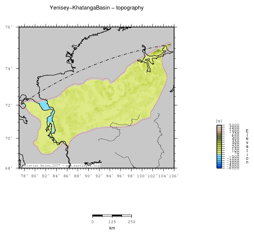 Yenisey-Khatanga Basin location map