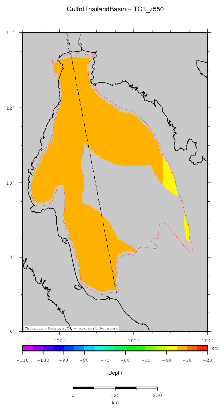 Gulf of Thailand Basin location map