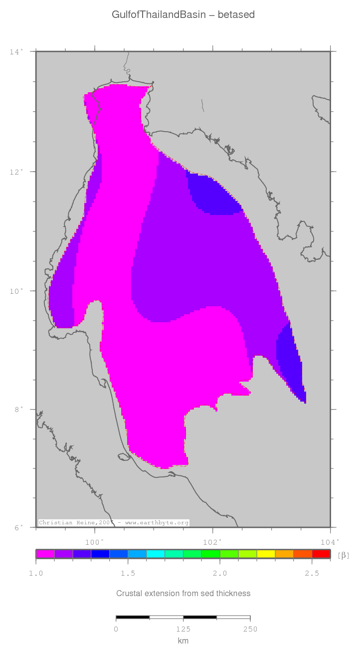 Gulf of Thailand Basin location map