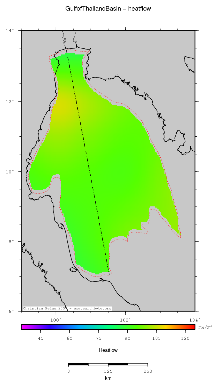 Gulf of Thailand Basin location map