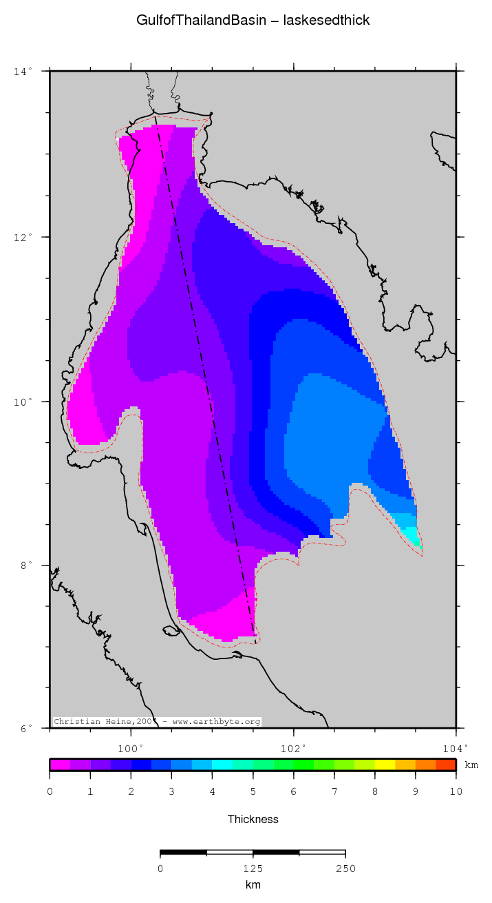 Gulf of Thailand Basin location map