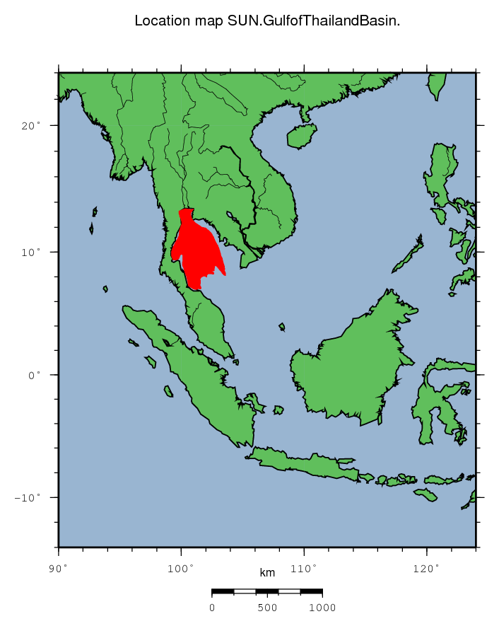 Gulf of Thailand Basin location map