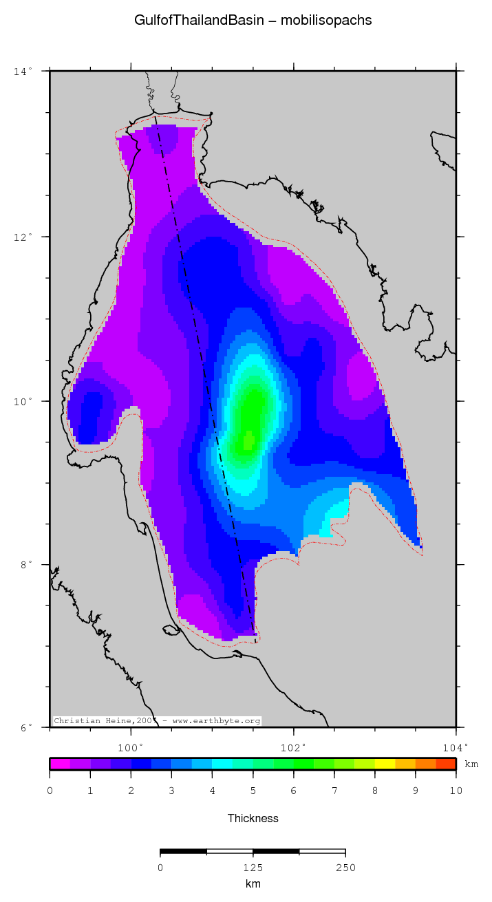 Gulf of Thailand Basin location map