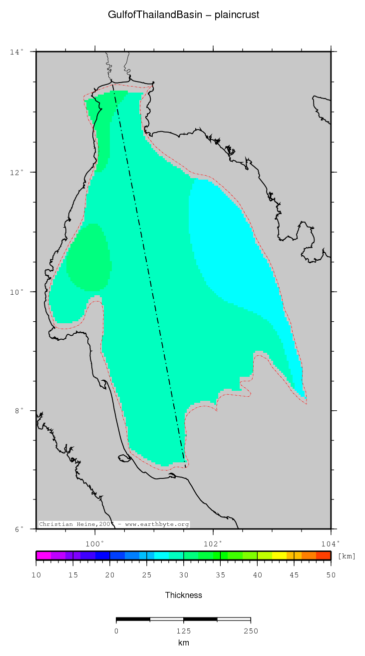 Gulf of Thailand Basin location map