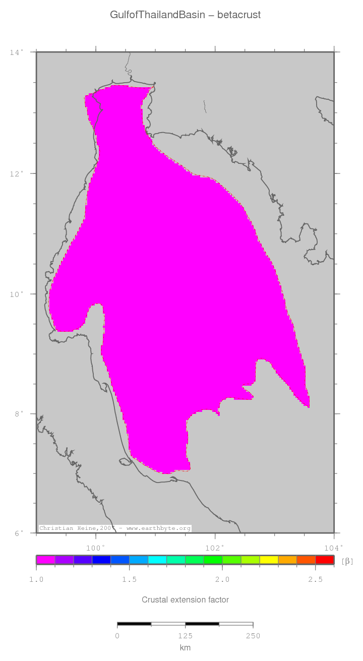 Gulf of Thailand Basin location map