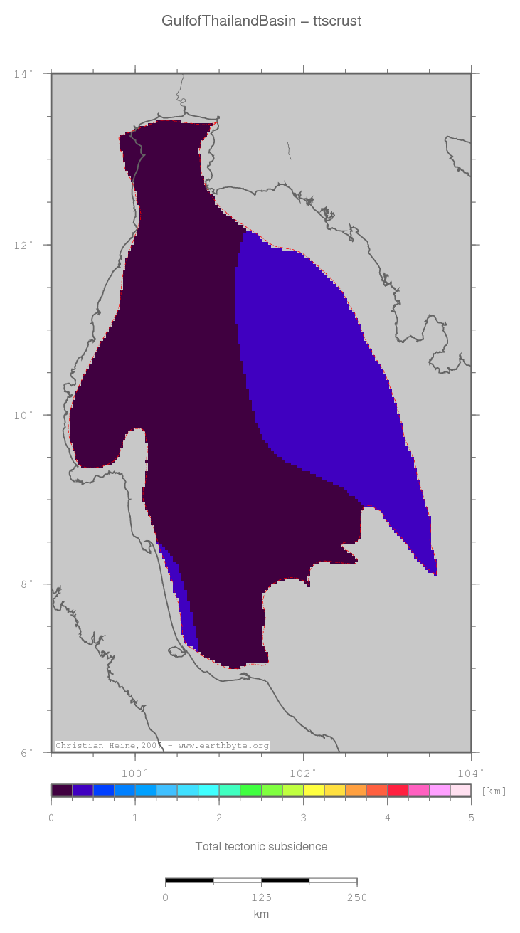 Gulf of Thailand Basin location map