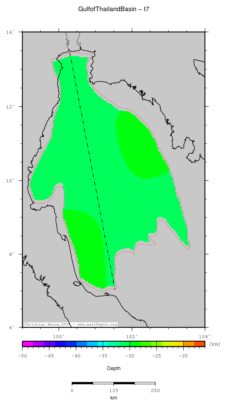 Gulf of Thailand Basin location map