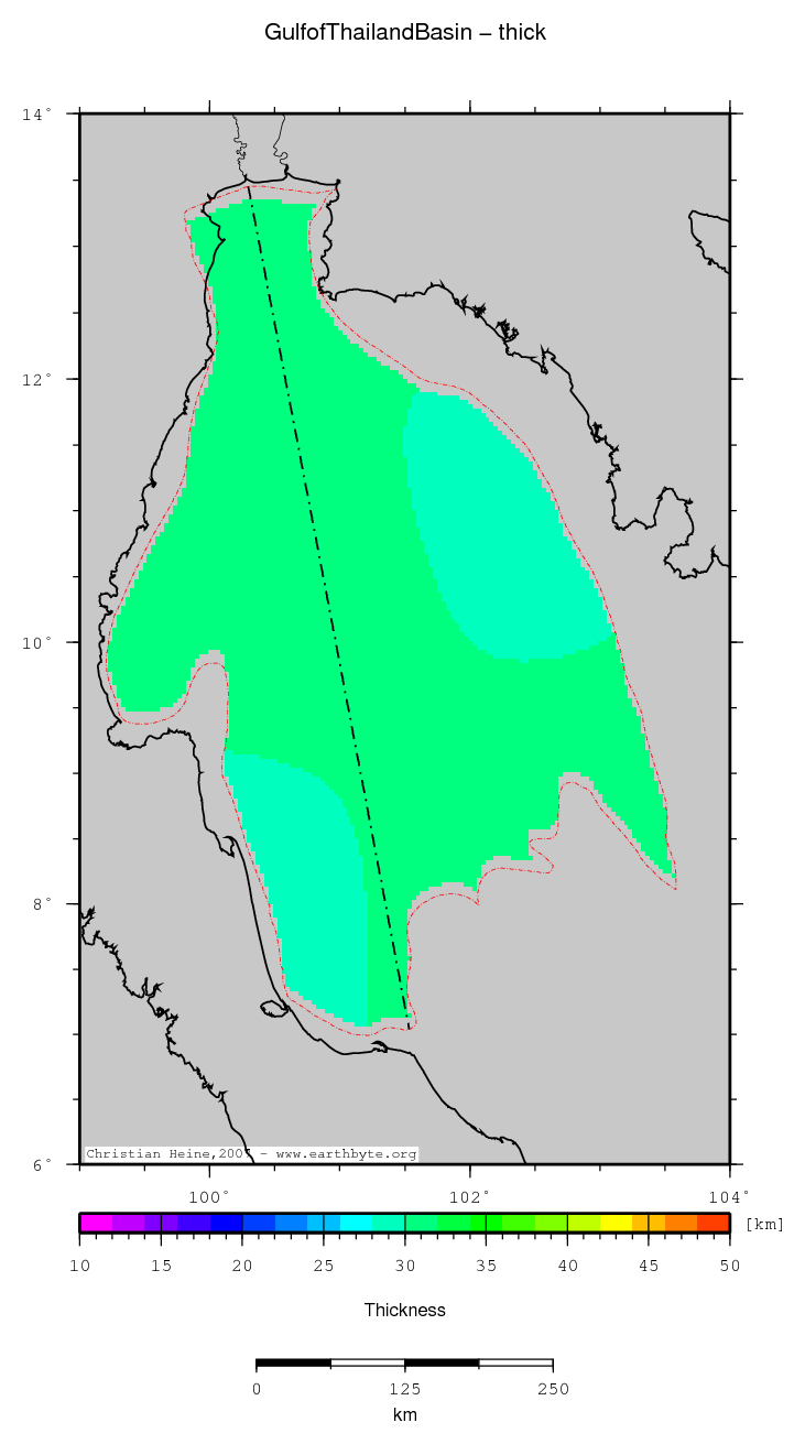 Gulf of Thailand Basin location map